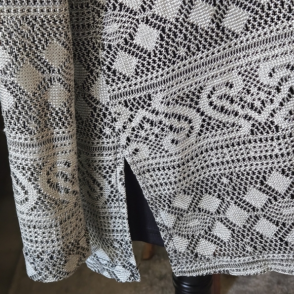 Vtg Y2K AGB Byer California Women's L Silver Lace Overlay Top w/ Black Tank USA - Picture 6 of 15